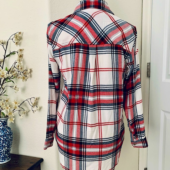 F-21 super soft red plaid button down top - New - Picture 12 of 15